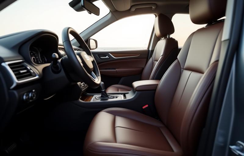 Clean and detailed interior of a SUV with leather seats