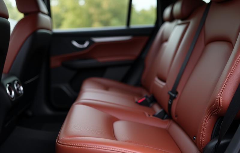 Cleaned and conditioned leather seats inside a SUV